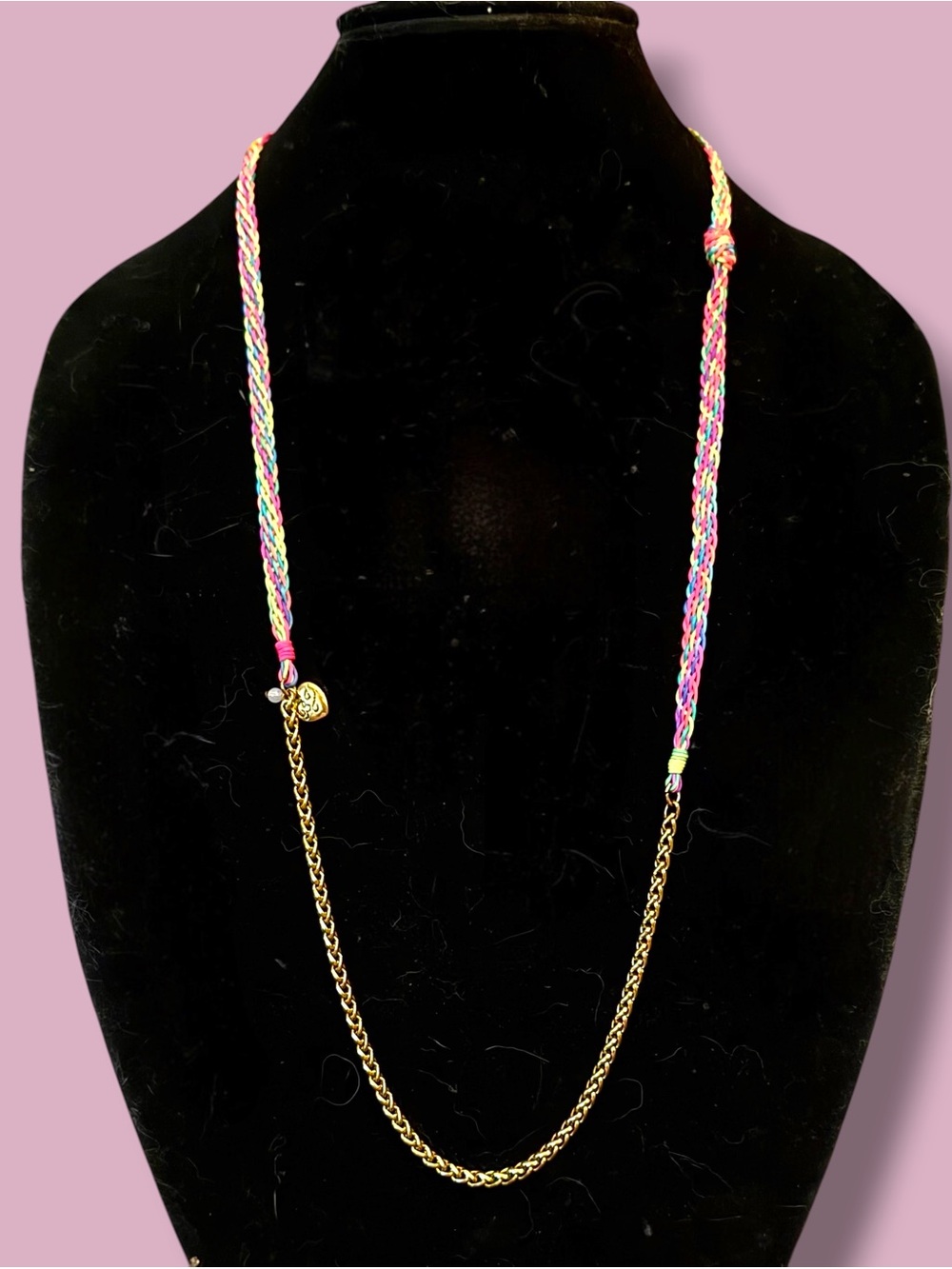 Betsey Johnson long multicolor lanyard style necklace